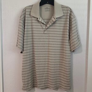 PGA Tour size L/G, Beige Striped Men's Shirt